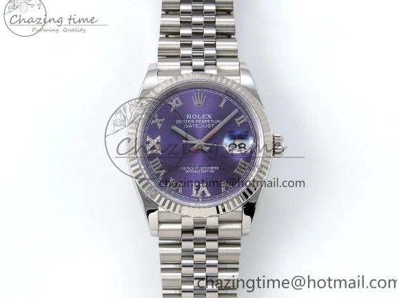 APF 126234 Dial Diamond 904L DateJust 1:1 Edition Roman 36 Bracelet Steel VR3235 on Best Jubilee Purple 0103